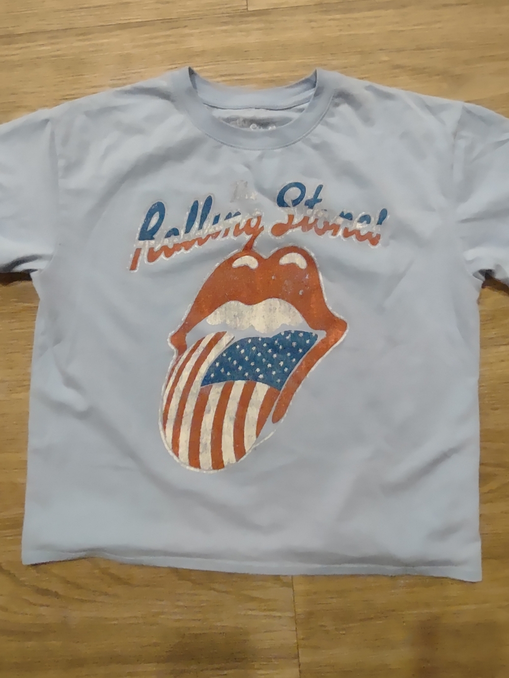 the Rolling Stones Kids Light Blue Graphic Tee - Flag Tongue Design